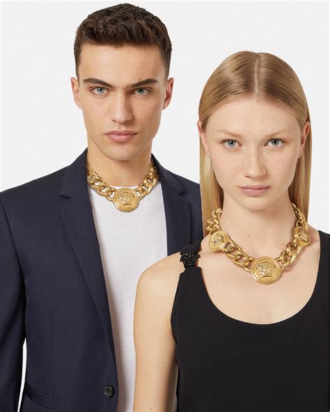 versace necklace medusa for sale|Versace necklace real gold.